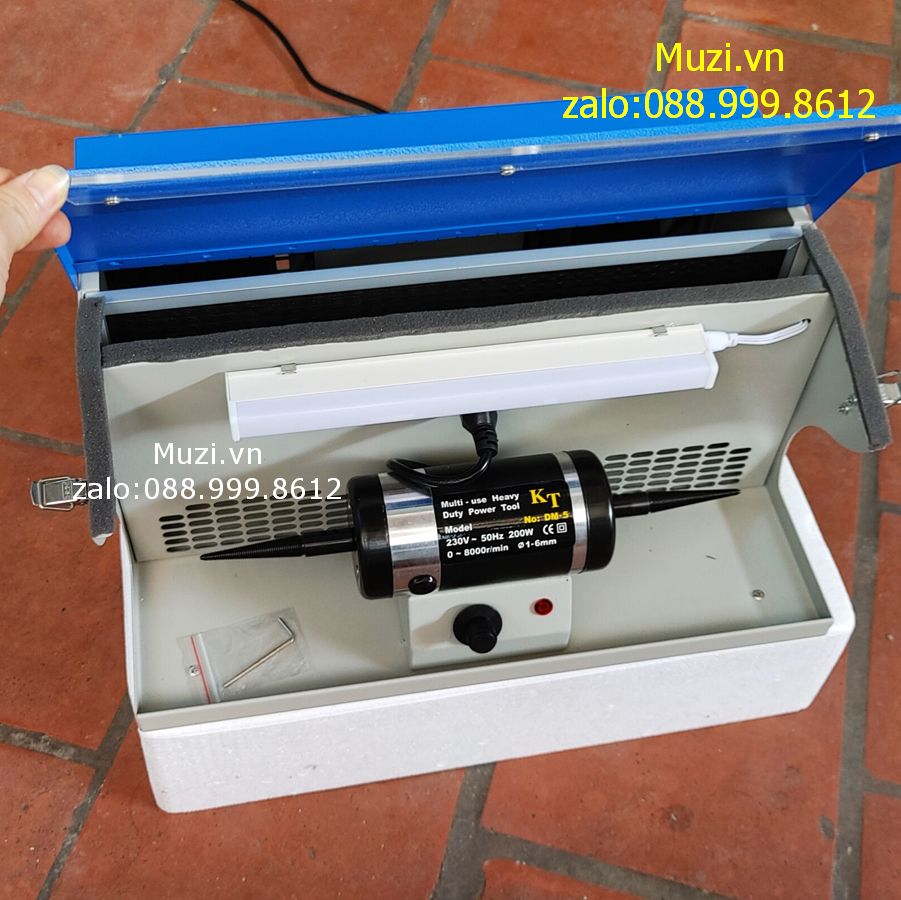 Máy Đánh Bóng Trang Sức 2 Đầu Lồng Hút - Dụng Cụ Kim Hoàn