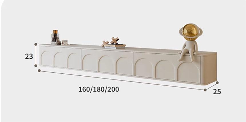 Kích thước kệ tivi gỗ công nghiệp cho không gian hiện đại