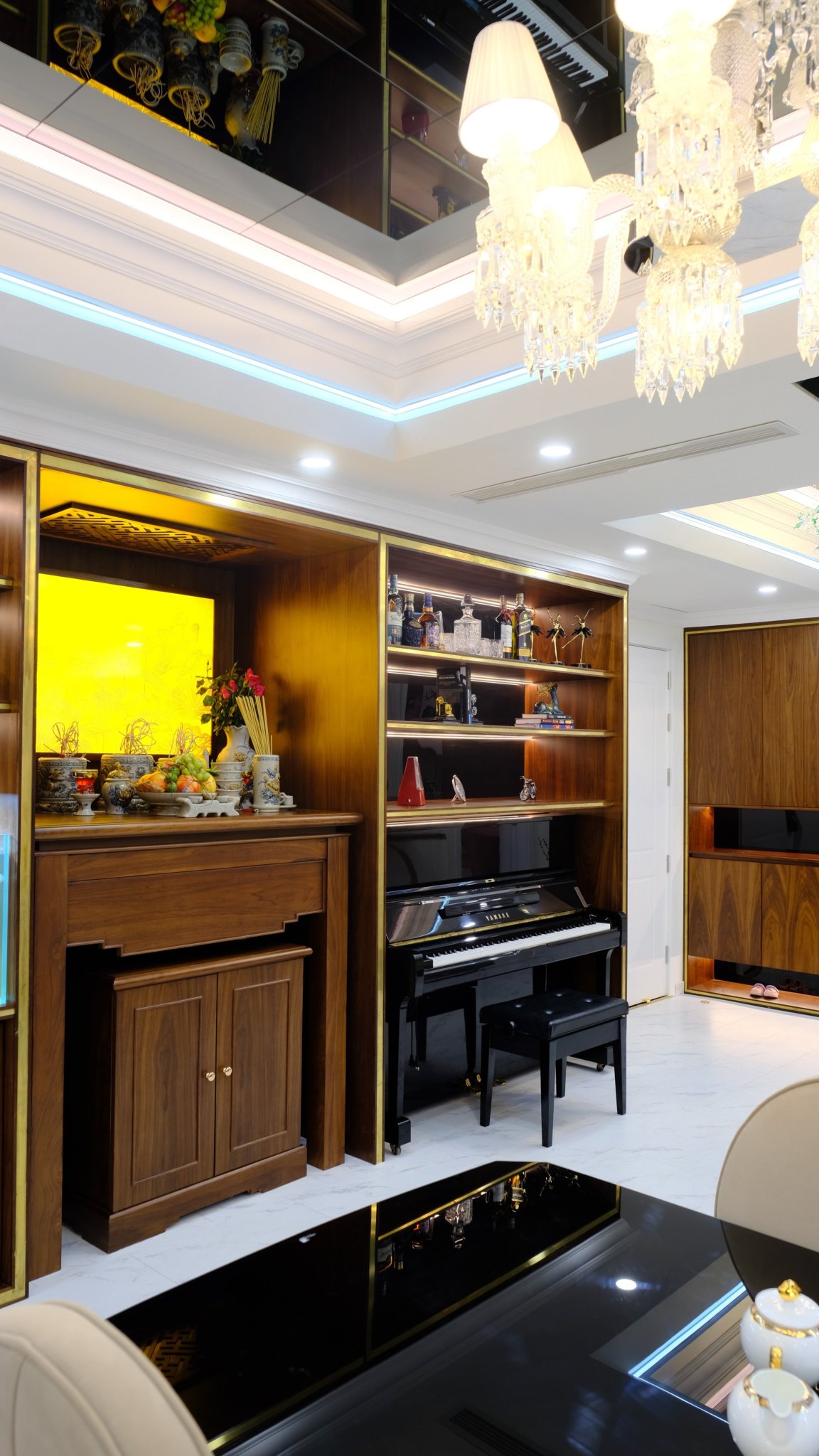 Nội thất chung cư gỗ óc chó Gia Lâm, Hà Nội
