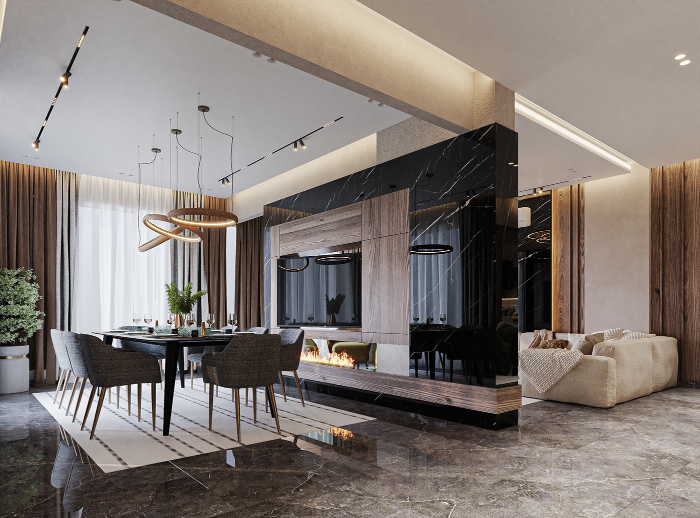 Nội thất biệt thự phong cách hiện đại Bắc Giang
