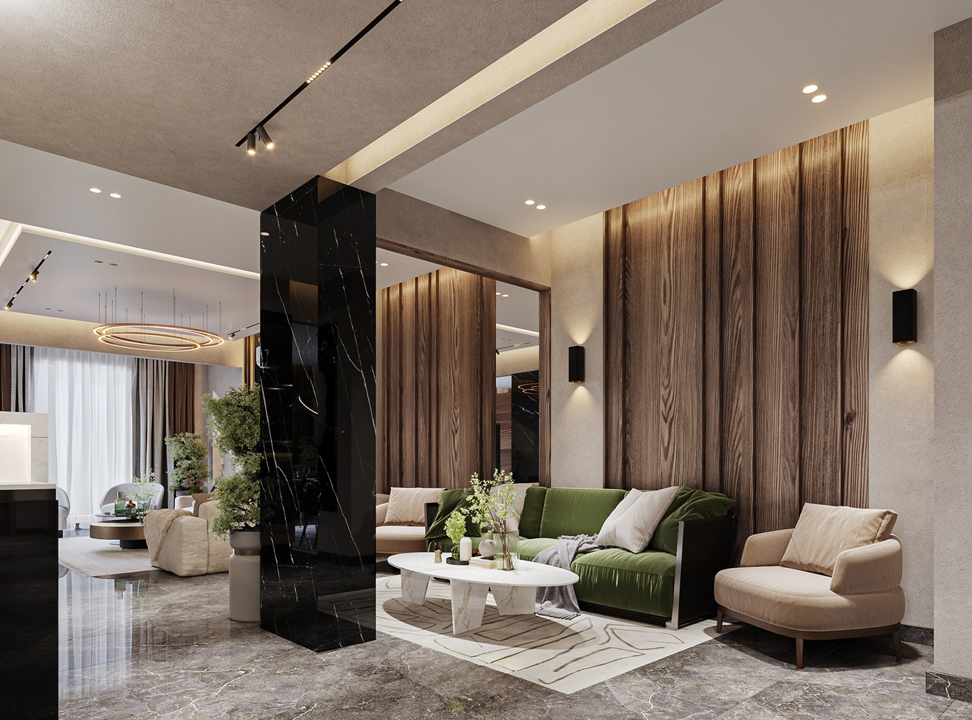 Nội thất biệt thự phong cách hiện đại Bắc Giang