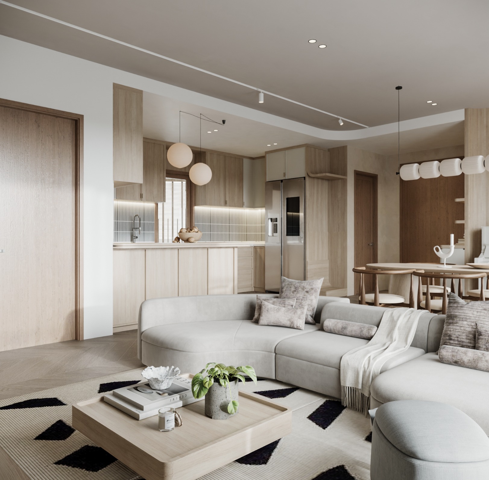 Nội thất chung cư 2 phòng ngủ 70m2 Green star