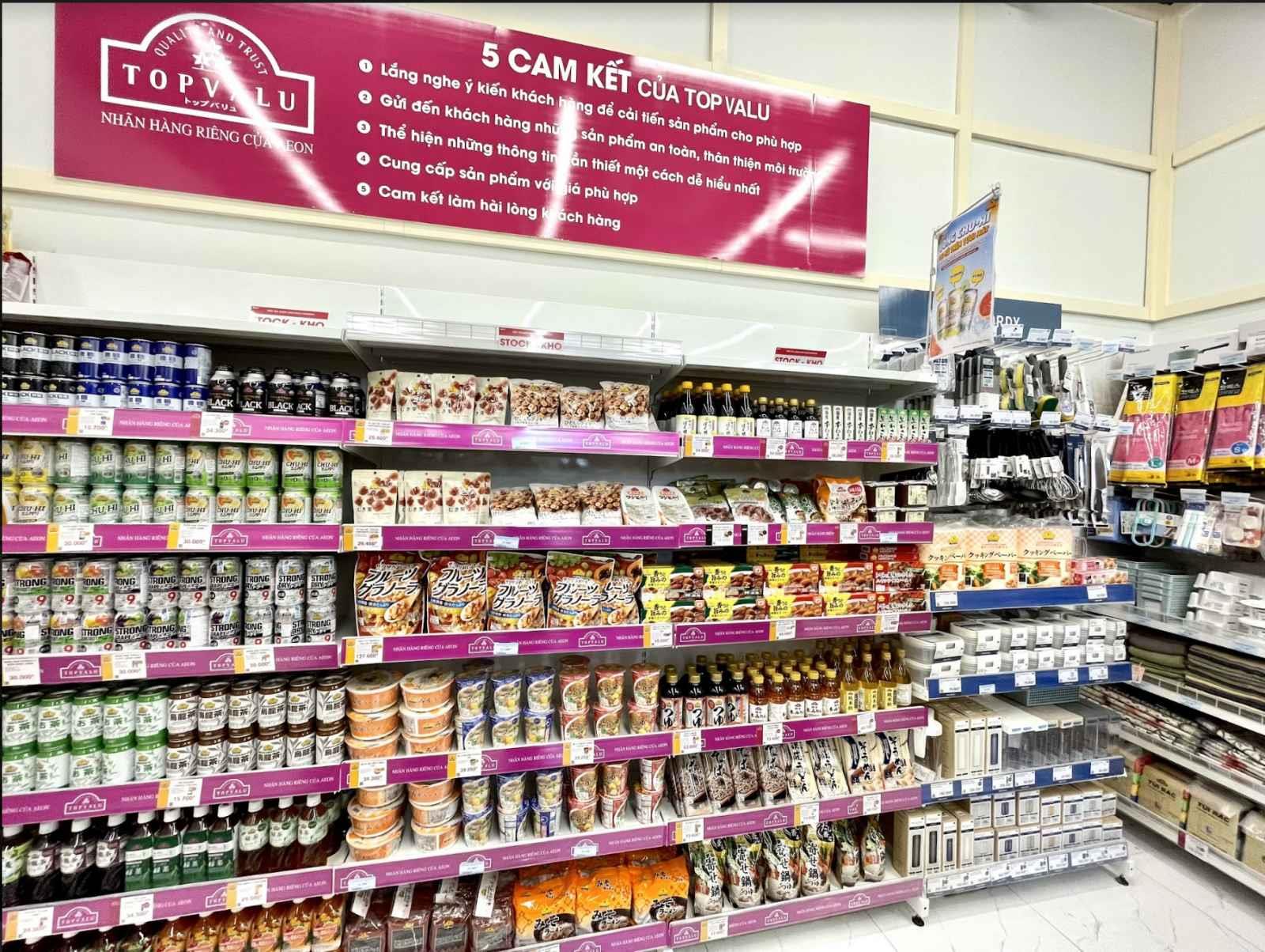 Thi công nội thất siêu thị Aeon MaxValu