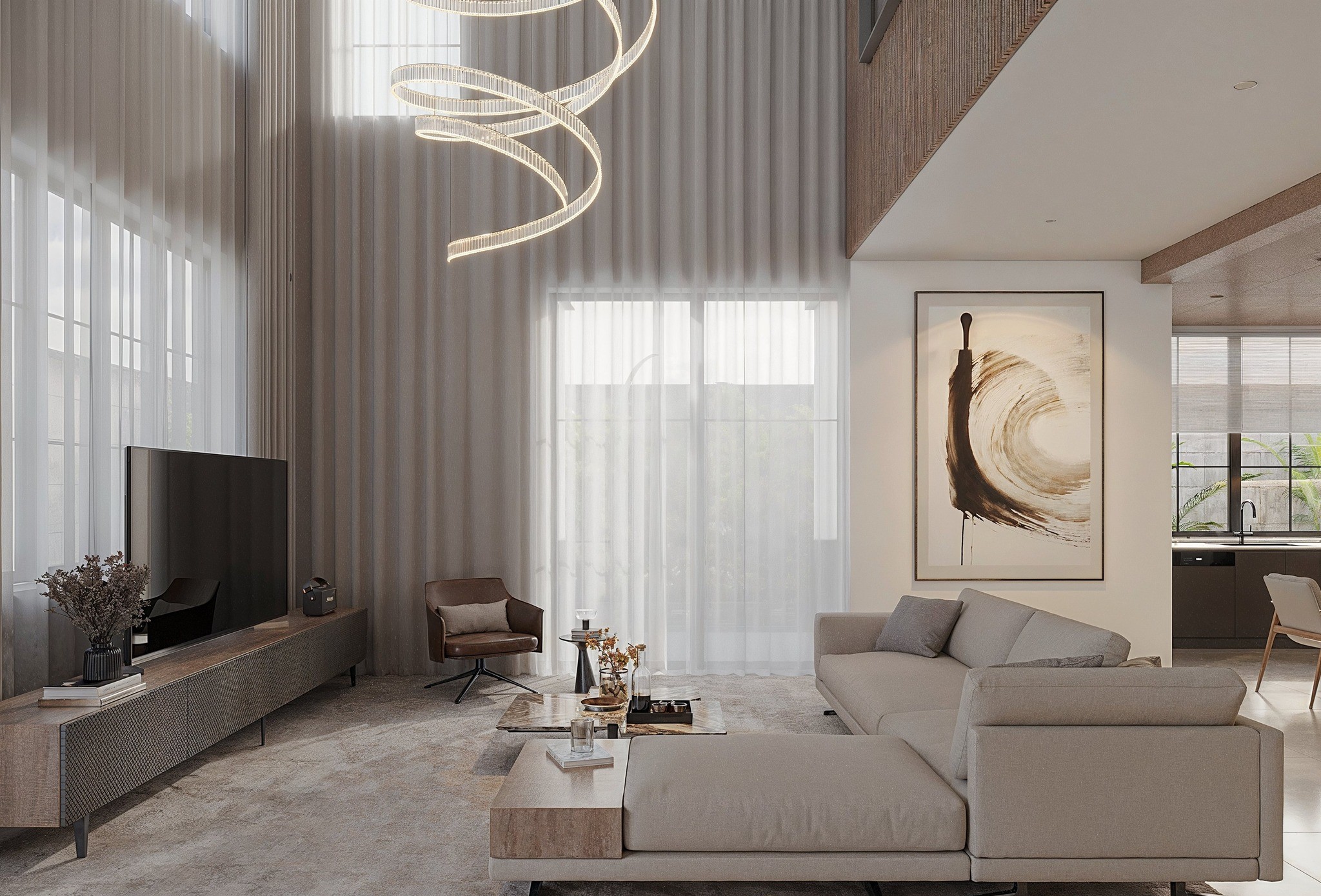 Thiết kế nội thất biệt thự thông tầng Ba Vì