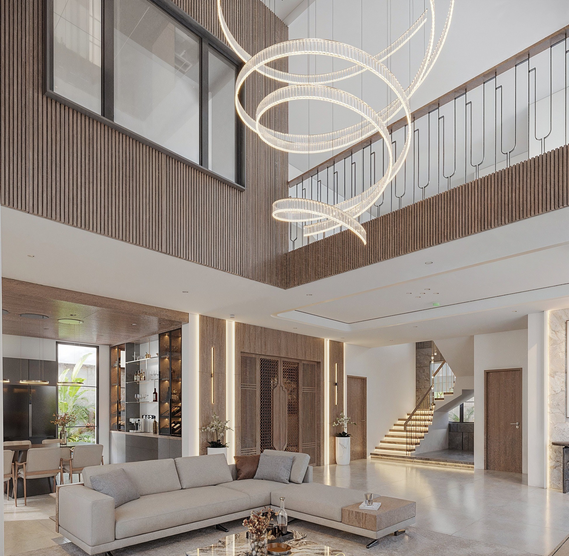 Thiết kế nội thất biệt thự thông tầng Ba Vì