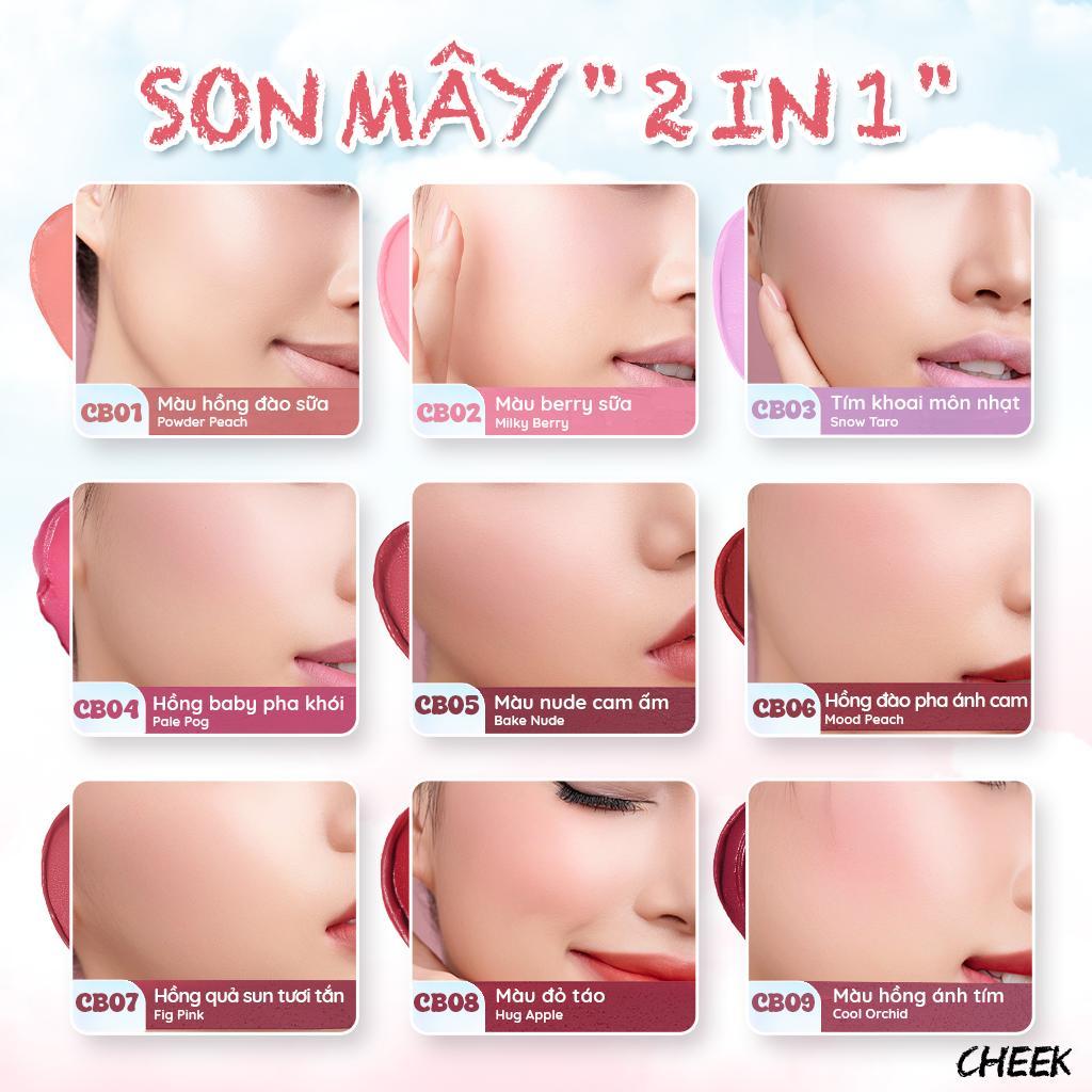 [BESTSELLER] Combo 3 Son Cat's Lab Blur Lip Velvet Son Mây chất mềm mịn dễ tán che viền môi, vân môi 2.5g