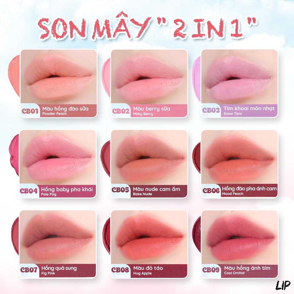 [BESTSELLER] Combo 3 Son Cat's Lab Blur Lip Velvet Son Mây chất mềm mịn dễ tán che viền môi, vân môi 2.5g