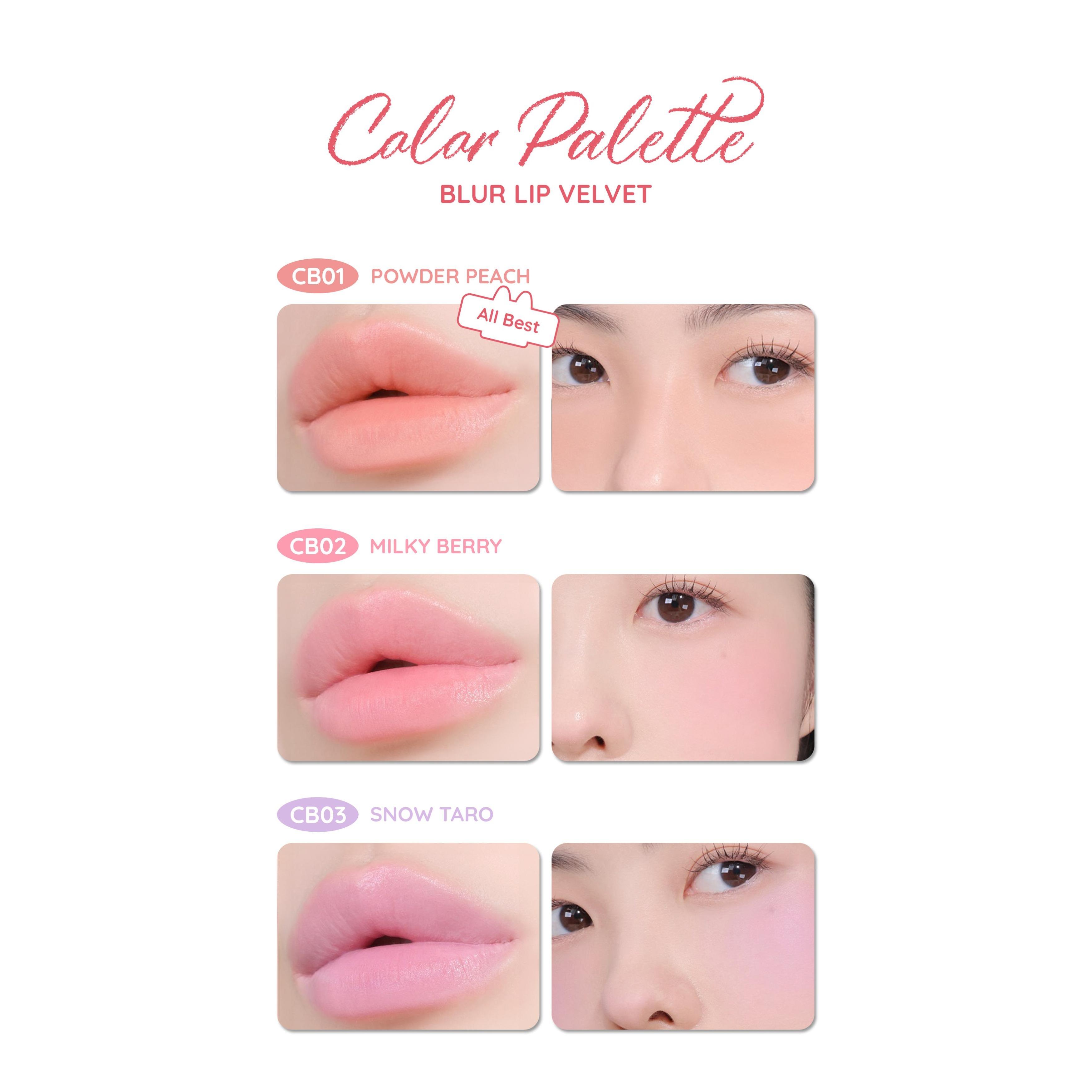 [BESTSELLER] Combo 3 Son Cat's Lab Blur Lip Velvet Son Mây chất mềm mịn dễ tán che viền môi, vân môi 2.5g