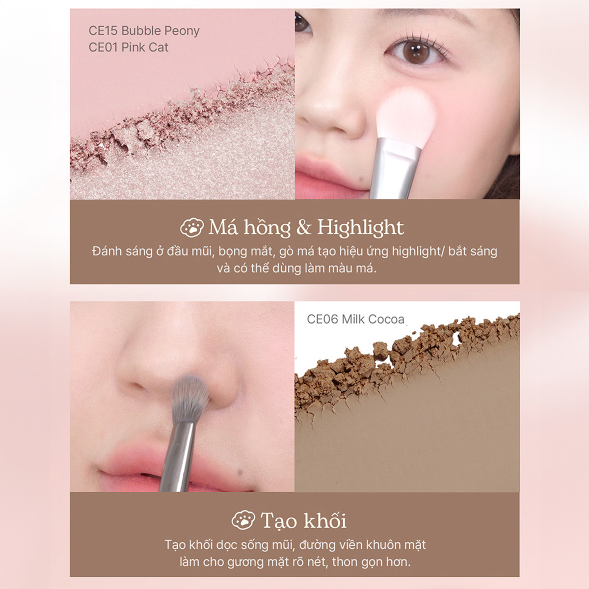 Phấn Mắt Đơn Cat's Lab Eye Stamp Shadow 5in1 Lì Mịn Ánh Nhũ Tự Nhiên Bền Màu Không Trôi 2,2g