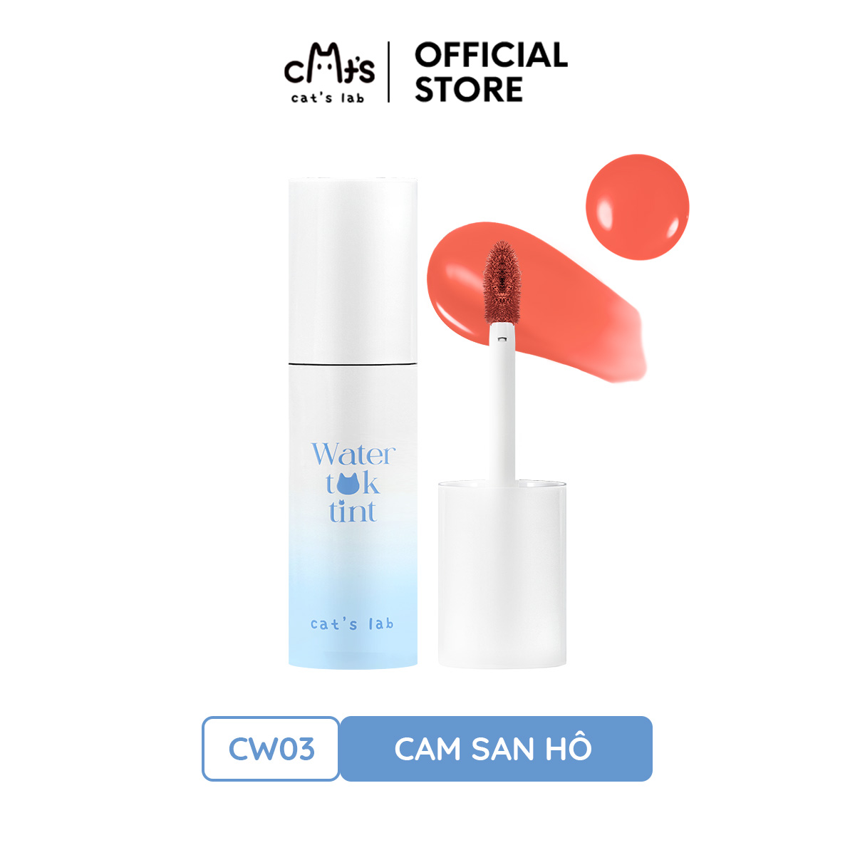 Son tint Cat's Lab Water Tok Tint căng bóng, mọng môi và lâu trôi 2.5g