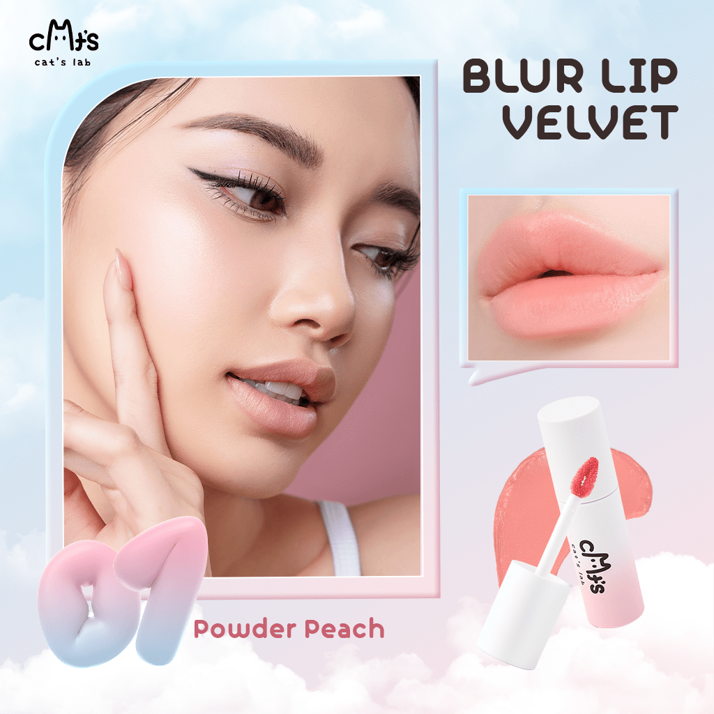 [Combo Best Seller] 2 Son Mây Cat's Lab, Blur Lip Velvet, Son và Má Hồng Mềm Mịn, Dễ Tán Nhẹ Môi 2.5g
