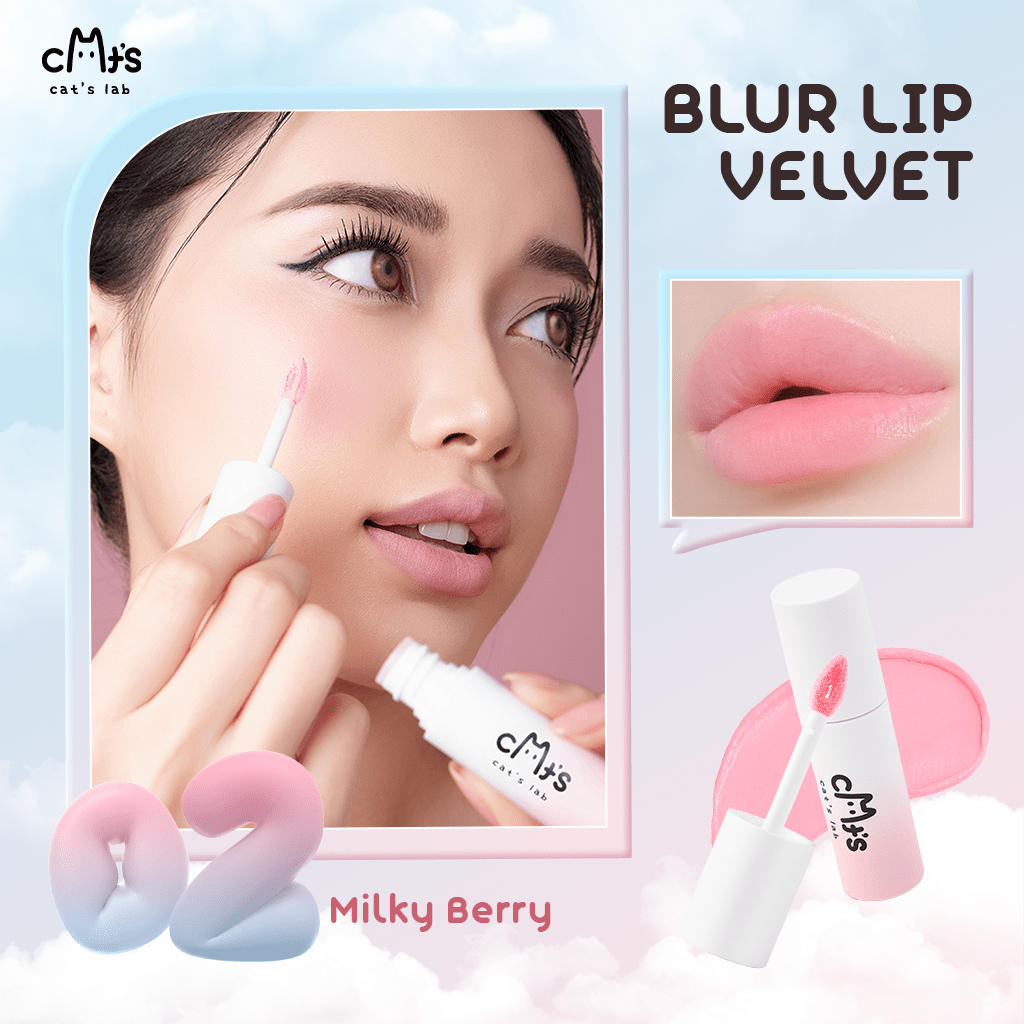 [Combo Best Seller] 2 Son Mây Cat's Lab, Blur Lip Velvet, Son và Má Hồng Mềm Mịn, Dễ Tán Nhẹ Môi 2.5g