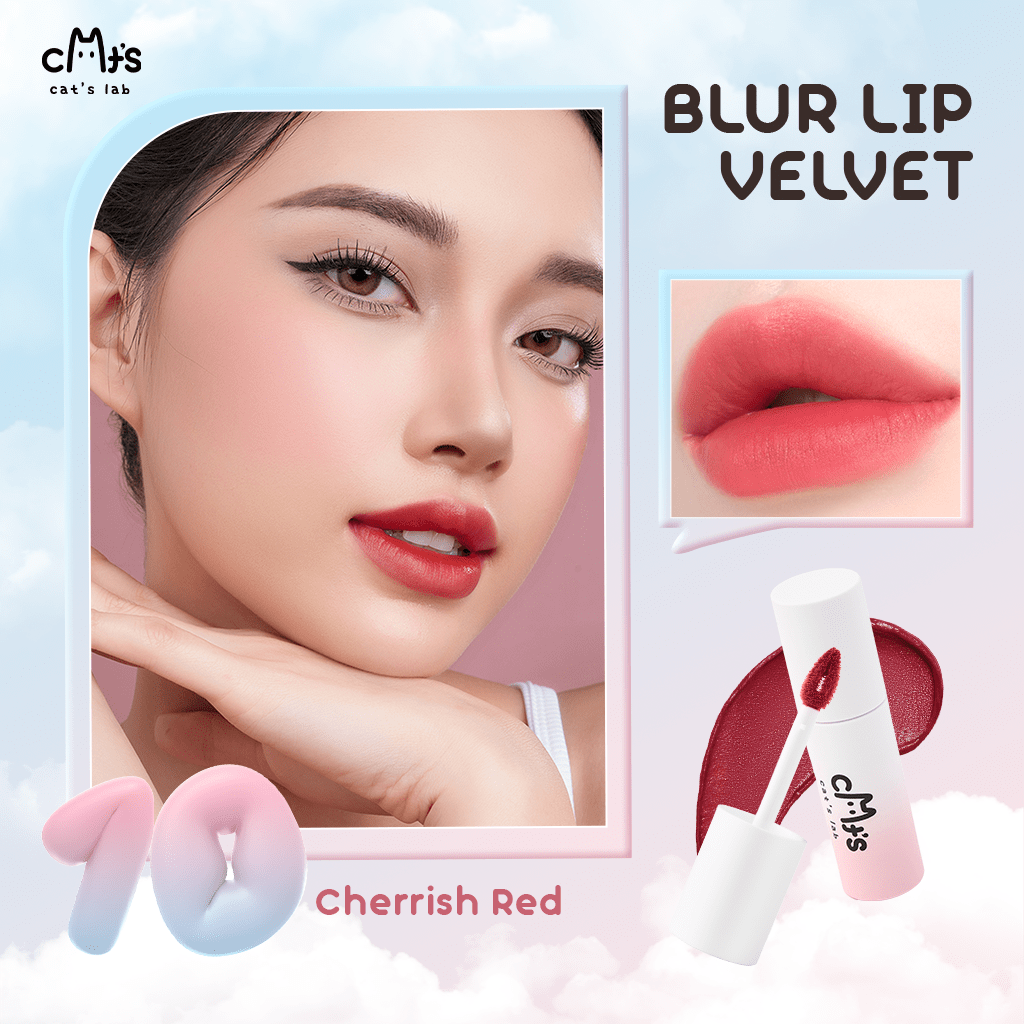 [Combo Best Seller] 2 Son Mây Cat's Lab, Blur Lip Velvet, Son và Má Hồng Mềm Mịn, Dễ Tán Nhẹ Môi 2.5g