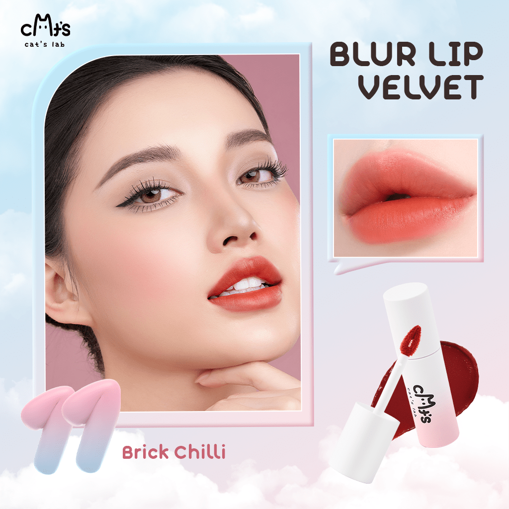 [Combo Best Seller] 2 Son Mây Cat's Lab, Blur Lip Velvet, Son và Má Hồng Mềm Mịn, Dễ Tán Nhẹ Môi 2.5g