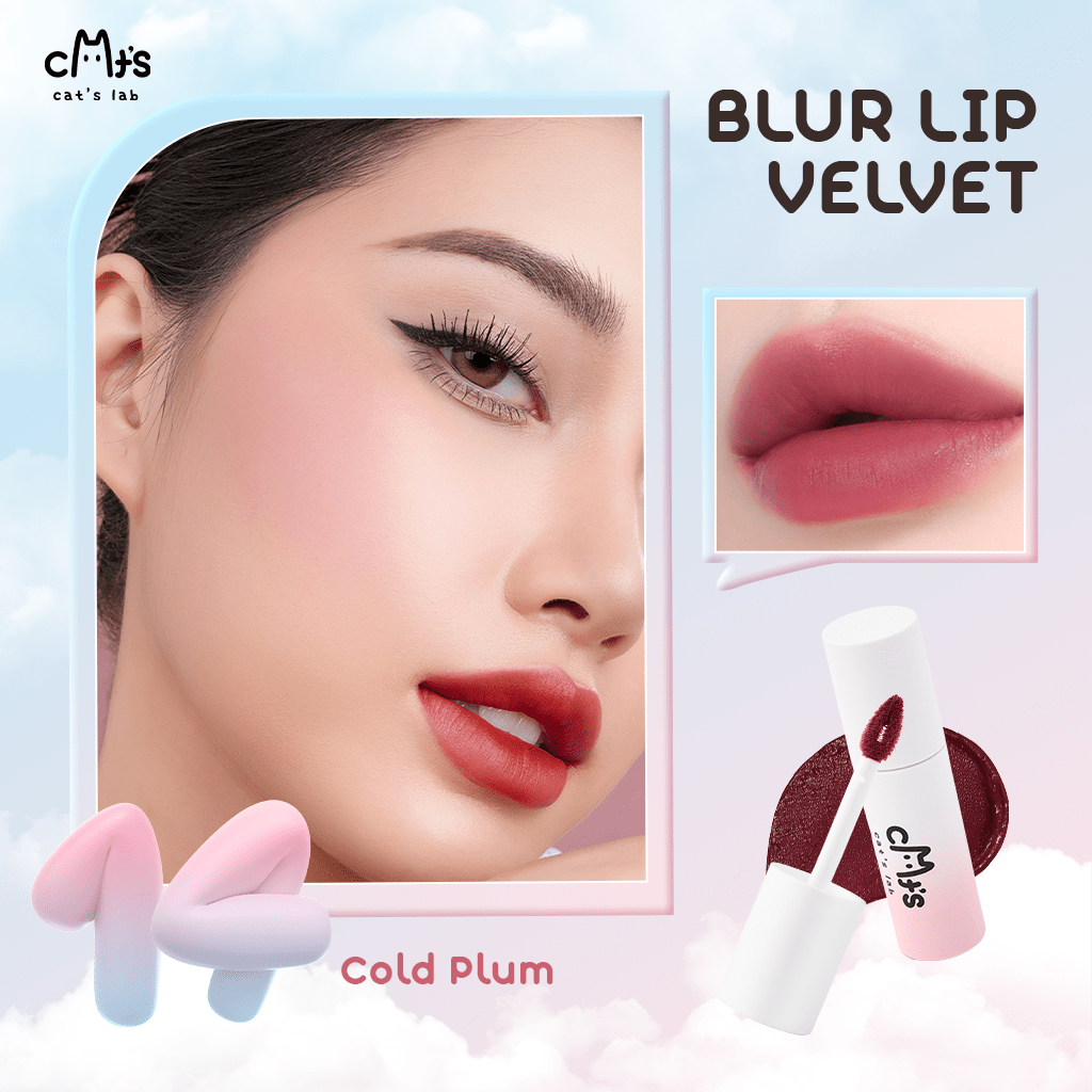 [Combo Best Seller] 2 Son Mây Cat's Lab, Blur Lip Velvet, Son và Má Hồng Mềm Mịn, Dễ Tán Nhẹ Môi 2.5g