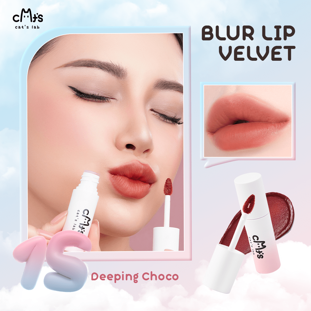 [Combo Best Seller] 2 Son Mây Cat's Lab, Blur Lip Velvet, Son và Má Hồng Mềm Mịn, Dễ Tán Nhẹ Môi 2.5g
