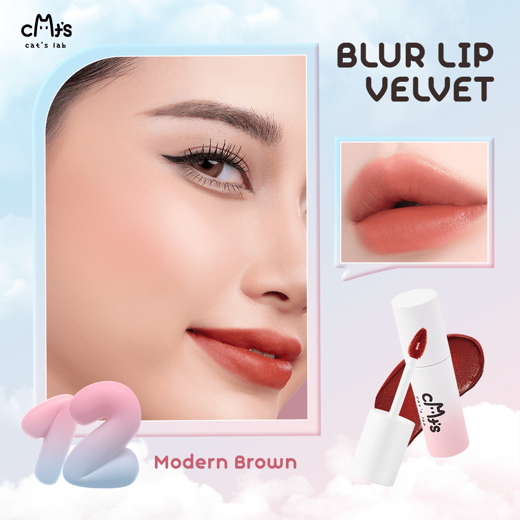 [Combo Best Seller] 2 Son Mây Cat's Lab, Blur Lip Velvet, Son và Má Hồng Mềm Mịn, Dễ Tán Nhẹ Môi 2.5g
