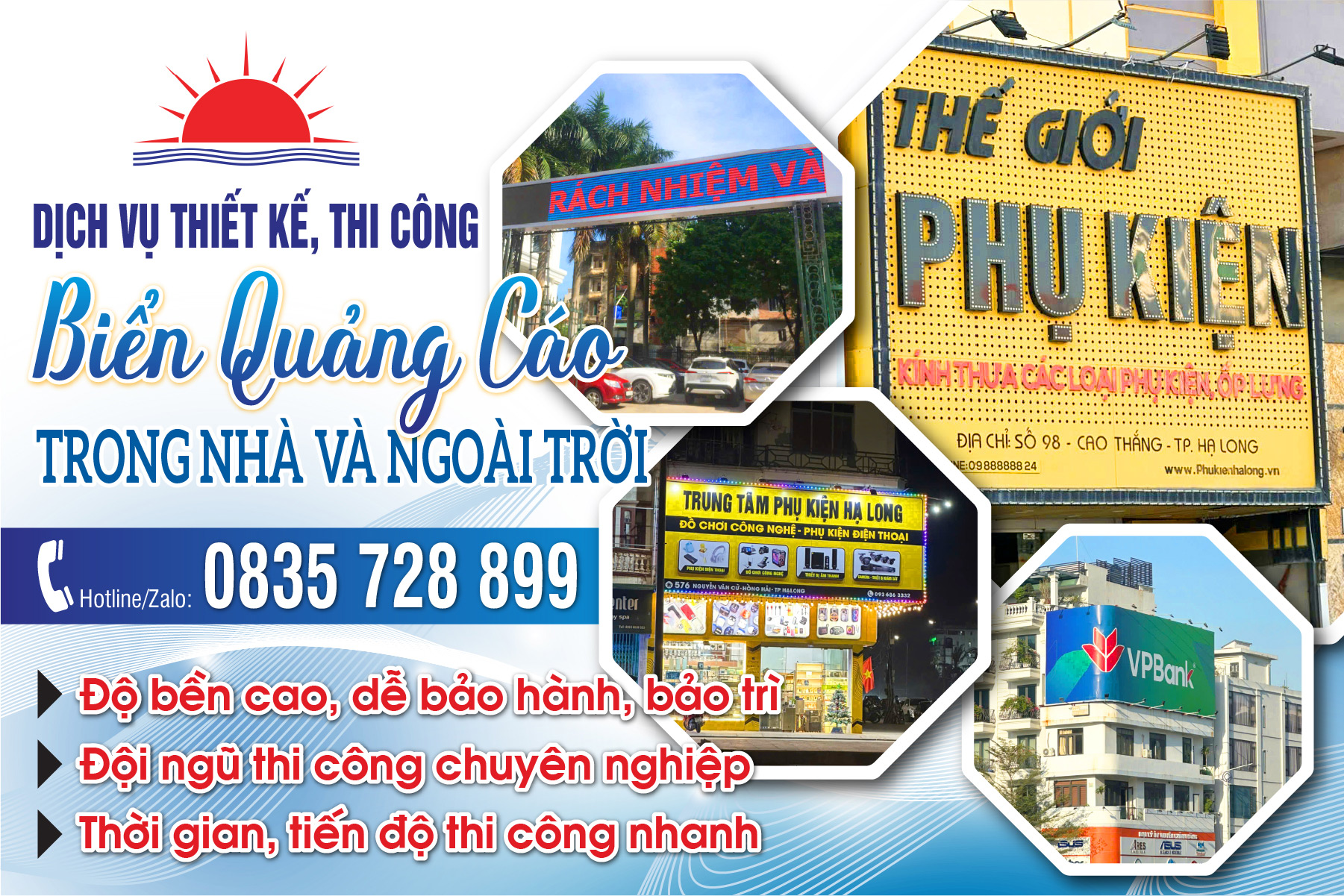 Dịch vụ thiết kế, thi công biển quảng cáo tại Hạ Long, Quảng Ninh