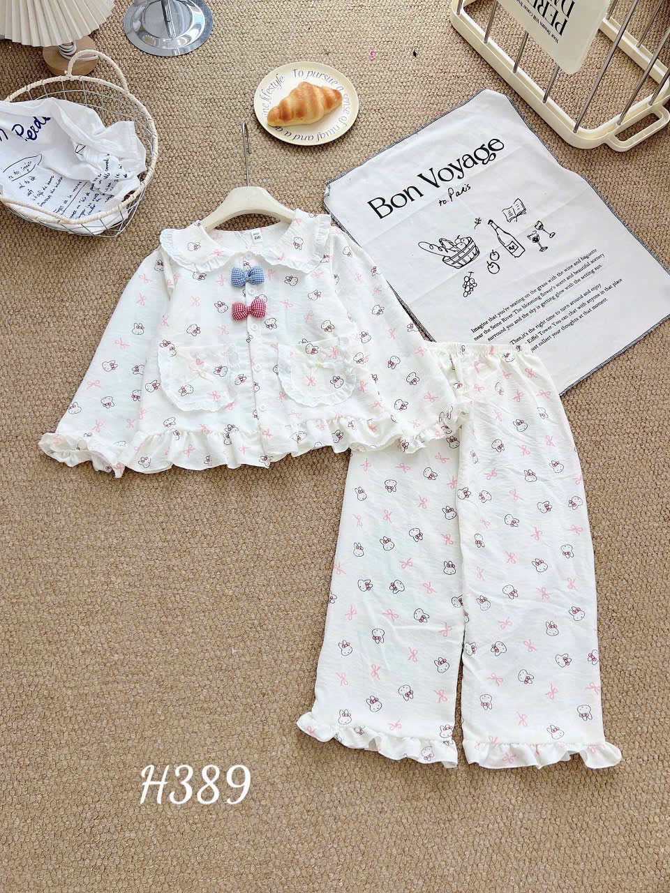 Bộ dài bé gái bèo xô lụa đẹp