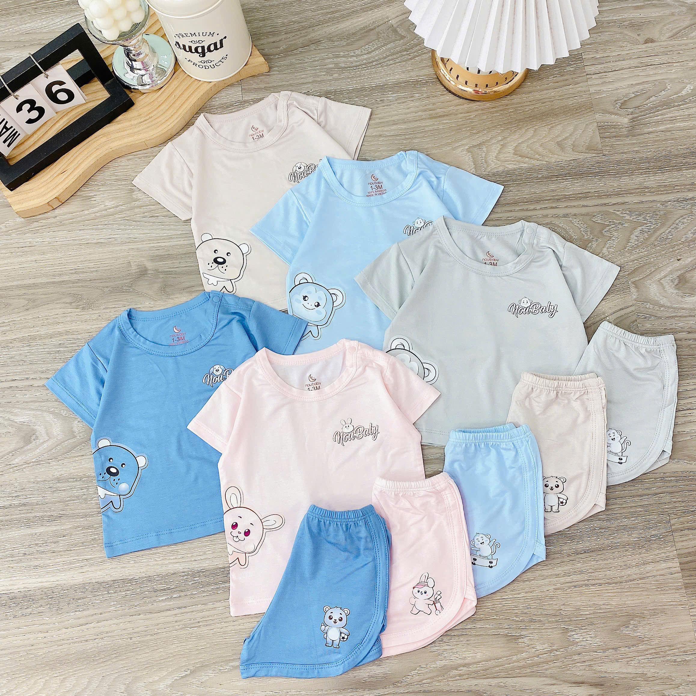 Bộ cộc hãng NouBaby cài vai