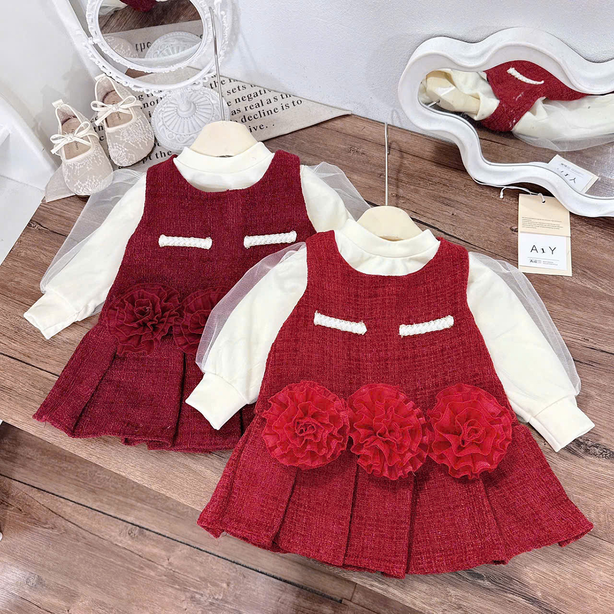 Váy Tết cao cấp 6 (3 hoa)