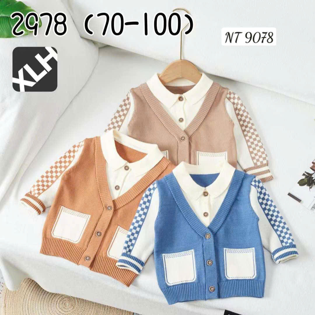 Áo len bé trai giả cổ