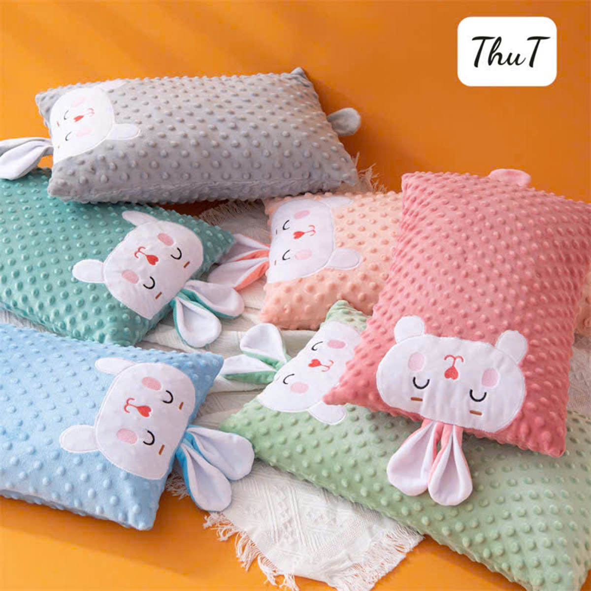 Gối bông cho bé (nhung hạt)