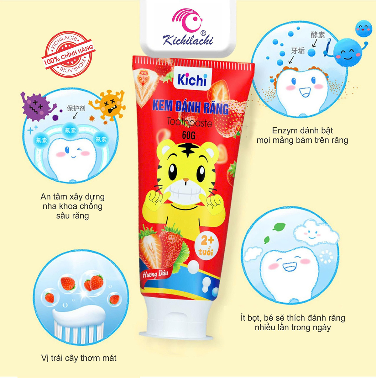 Kem đánh răng dâu Kichi (2y+)