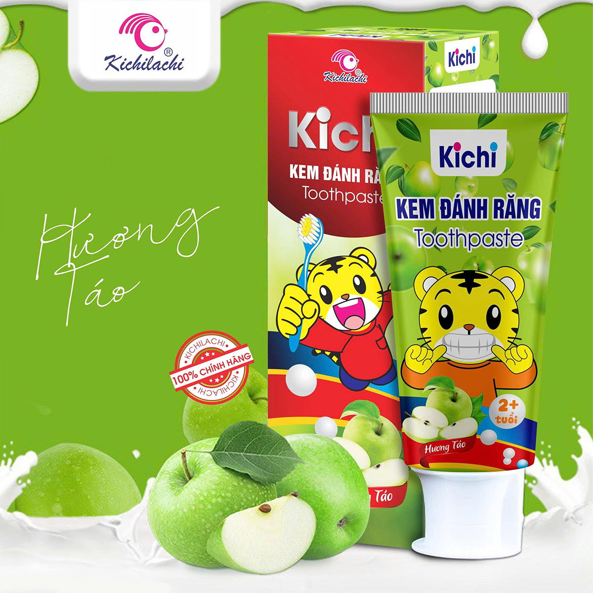Kem đánh răng táo Kichi (2y+)