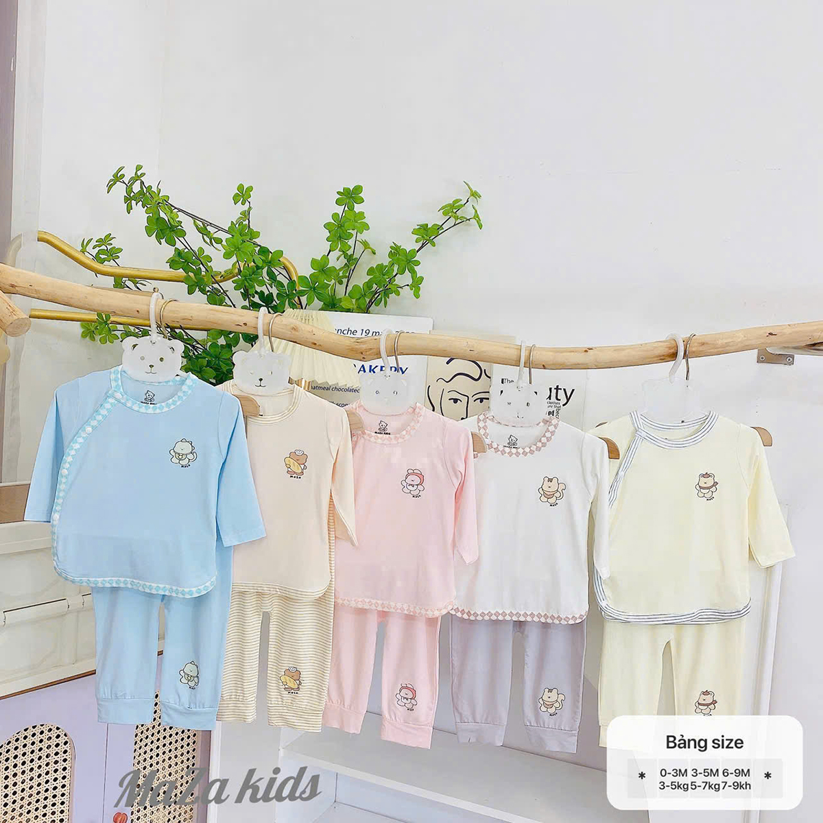 Bộ dài sơ sinh Mazakids viền