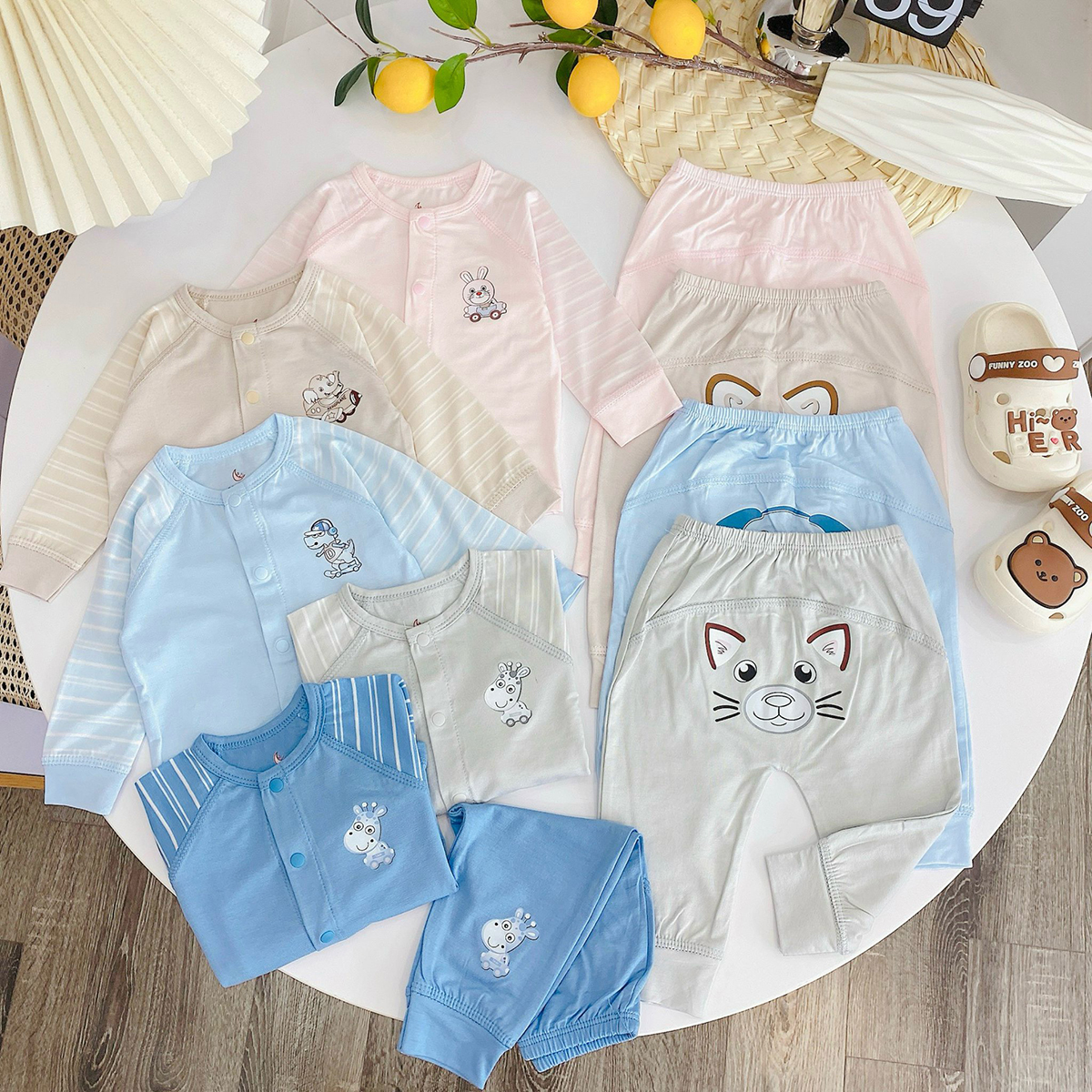 Bộ dài sơ sinh Noubaby phối kẻ