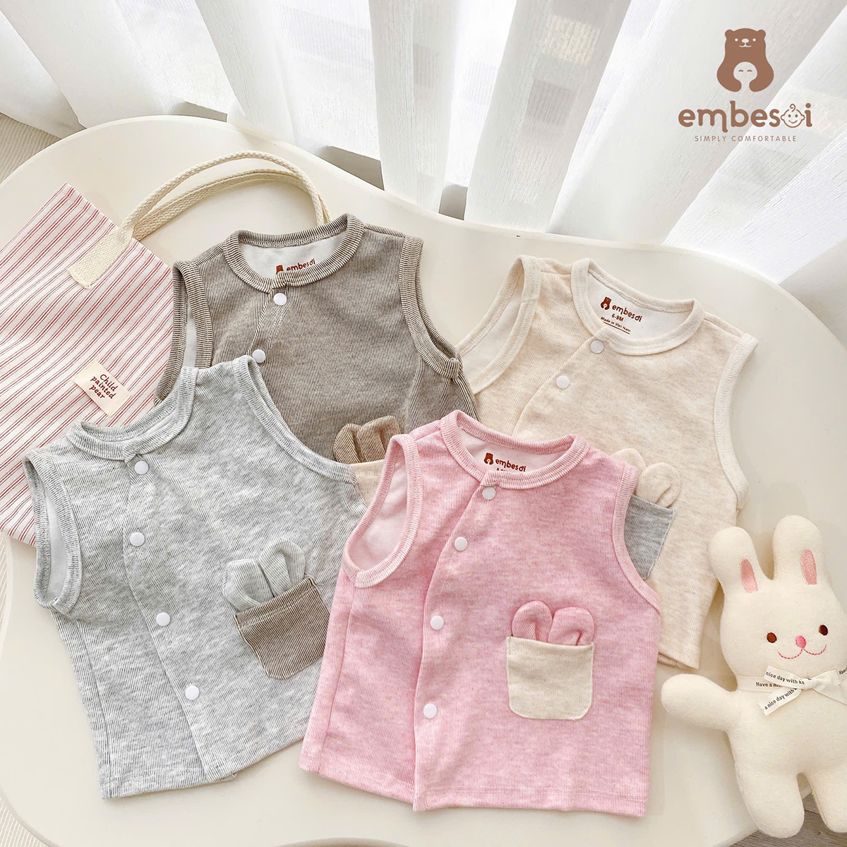 Áo ghi lê len lông thỏ sơ sinh