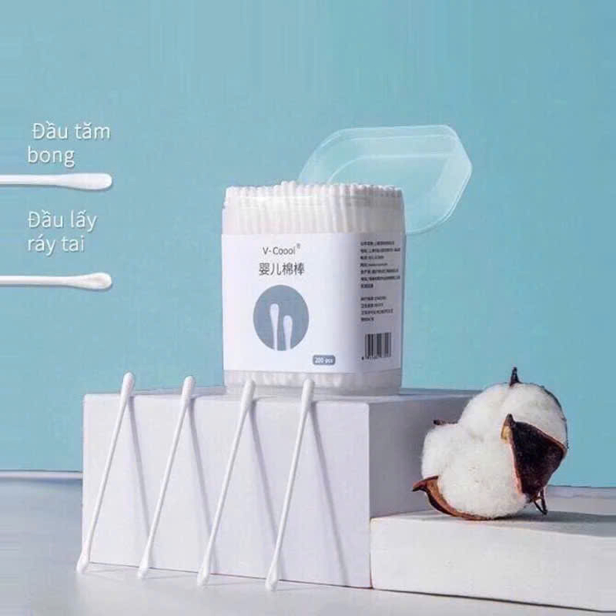 Tăm bông trẻ em Vcool 200pcs