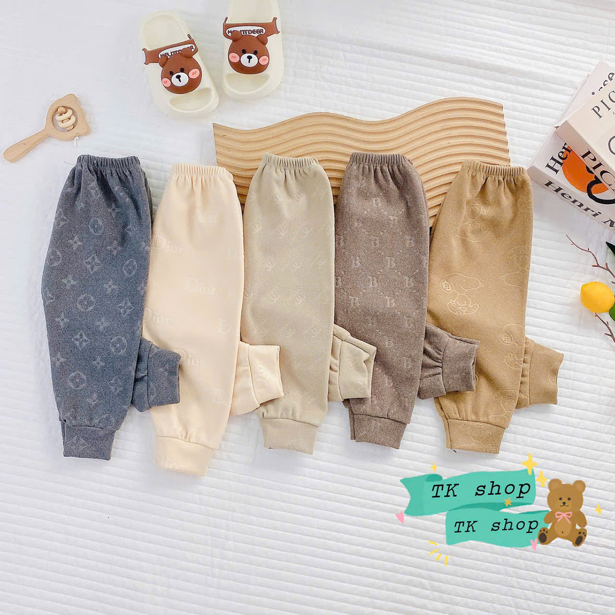 Set 5 Quần zip lông vân nổi (SALE)