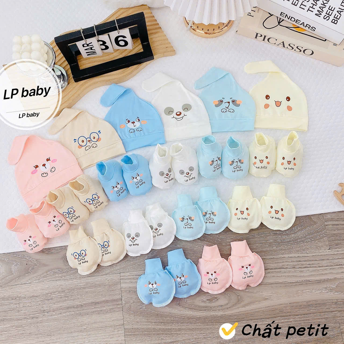 Set mũ, bao tay, bao chân đẹp mẫu 4