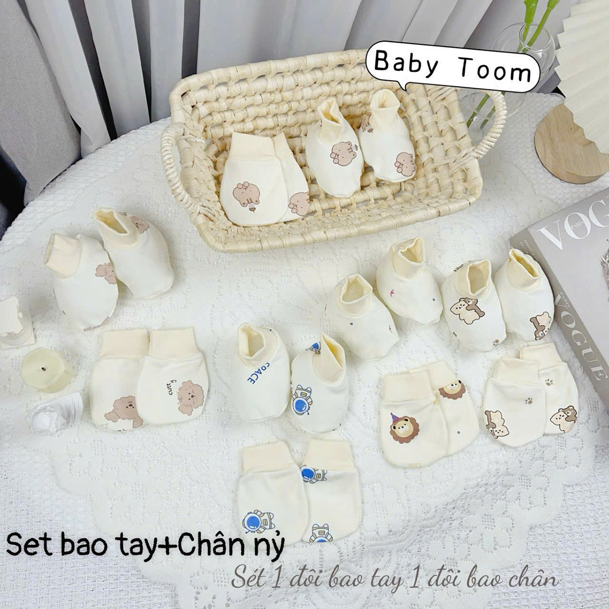 Set bao tay bao chân nỉ cao cấp