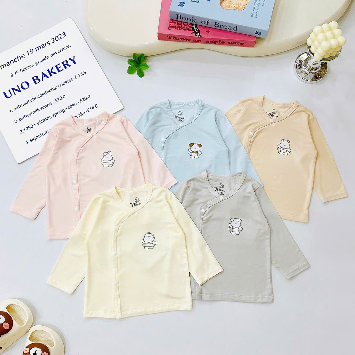 Áo dài sơ sinh Mazakid (cúc)