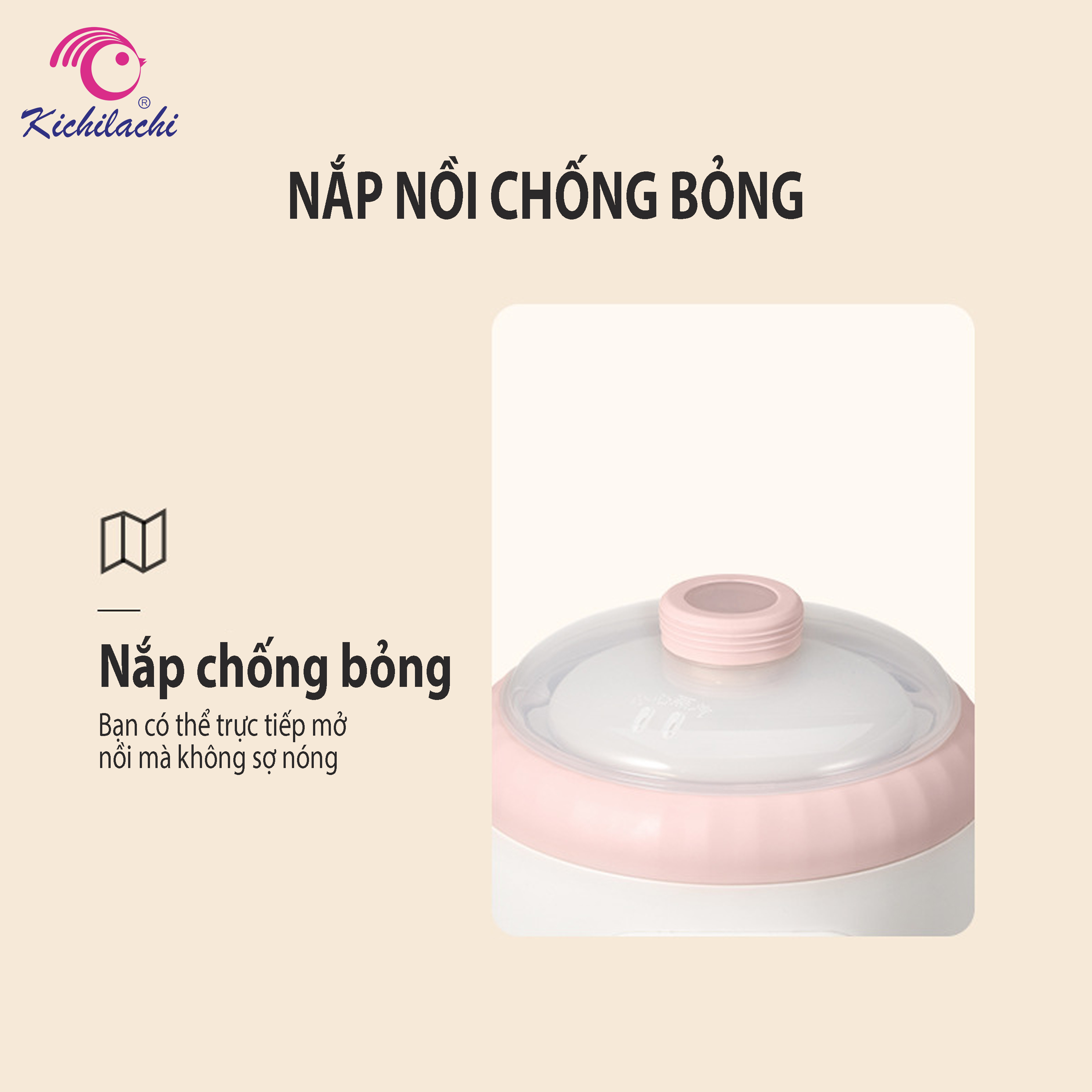 Nồi nấu cháo chậm Kichi 0.8l