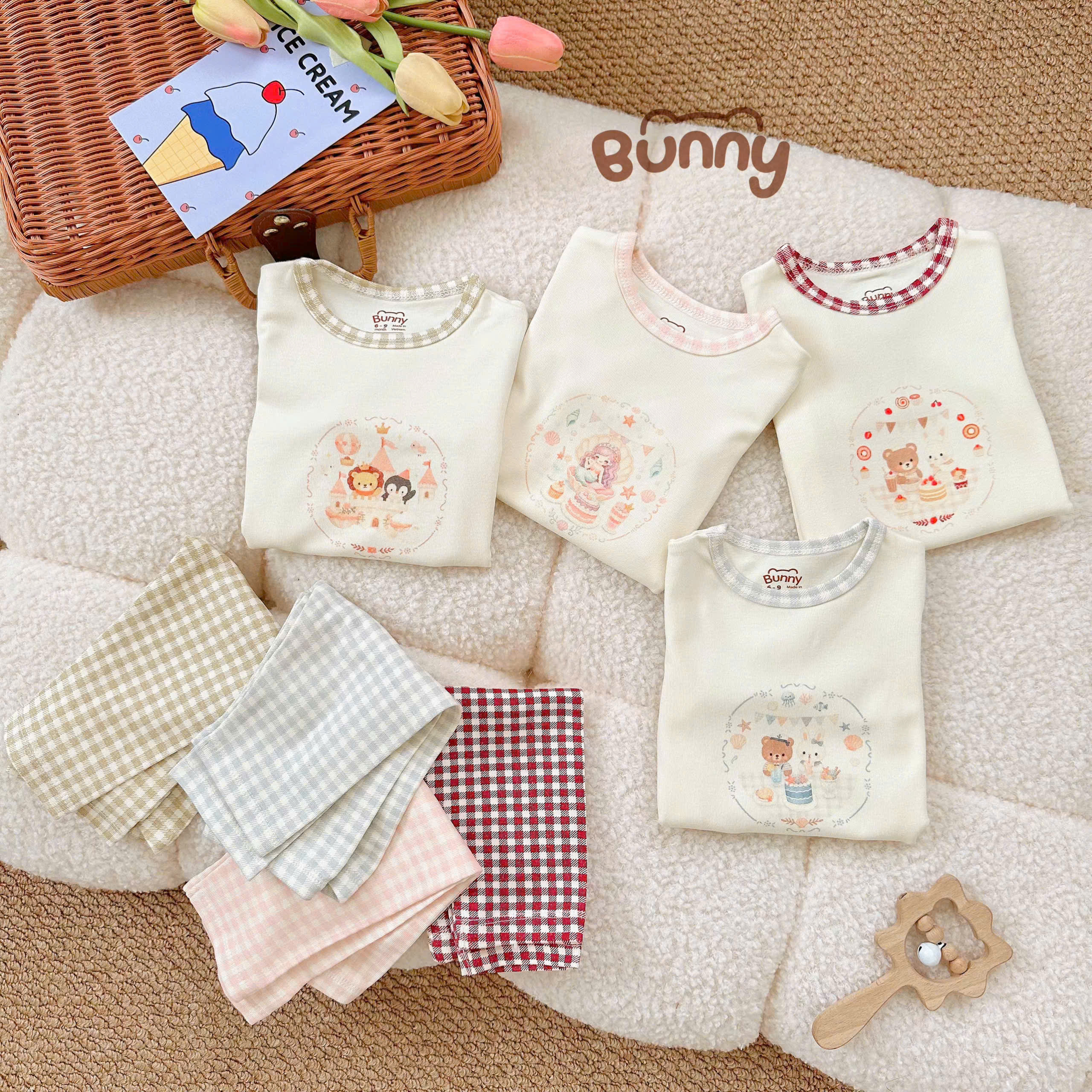 Bộ dài Cotton Bunny cao cấp 2