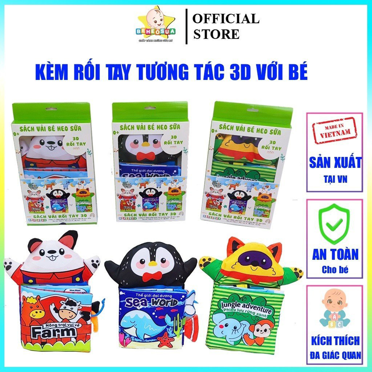 Sách vải múa rối cho bé cao cấp