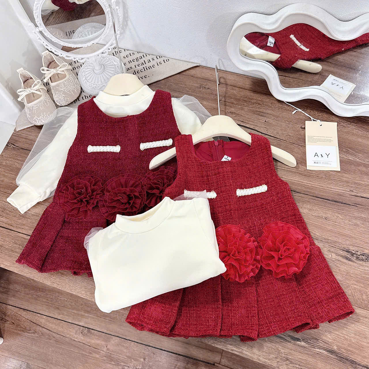 Váy Tết cao cấp 6 (3 hoa)