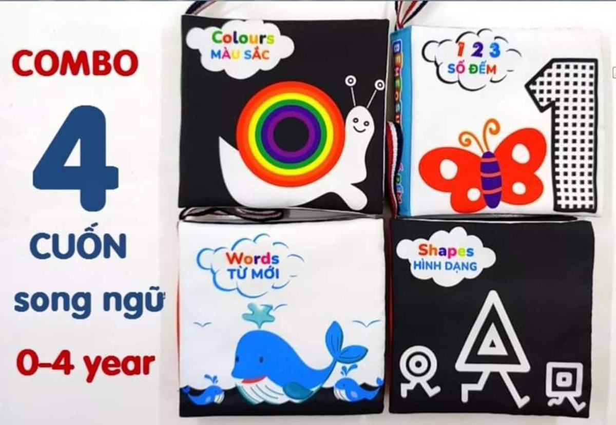 Sách vải kich thích thị giác cho bé