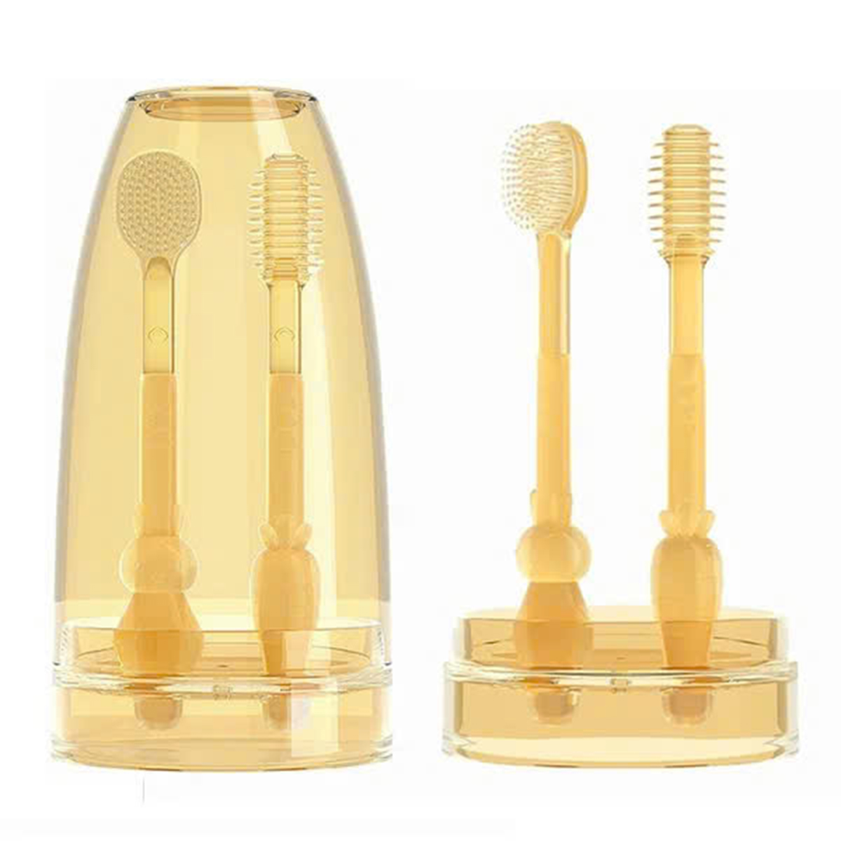Set 2 rơ lưỡi silicone vàng (trơn)