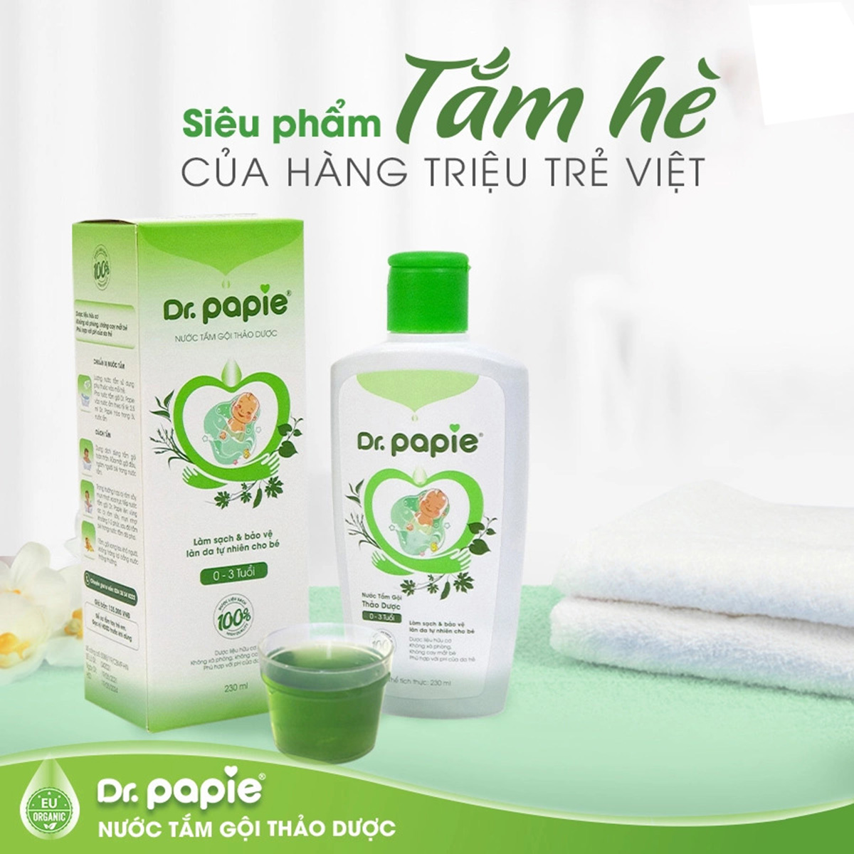 Nước tắm gội Dr Papie 230ml