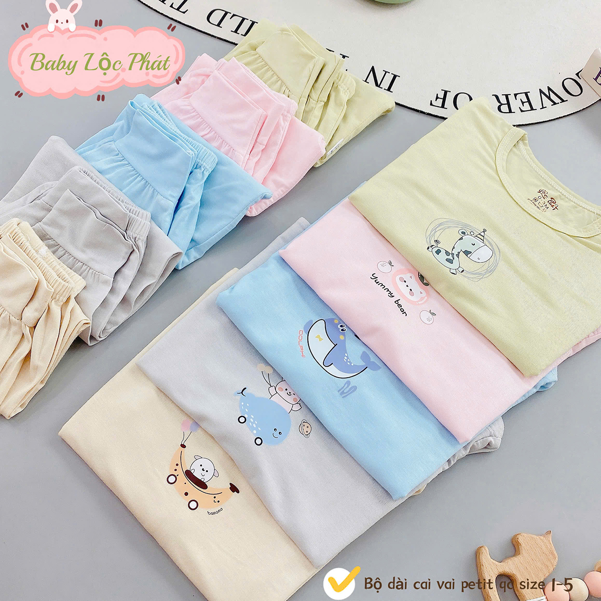 Bộ dài sơ sinh trơn Lộc Phát