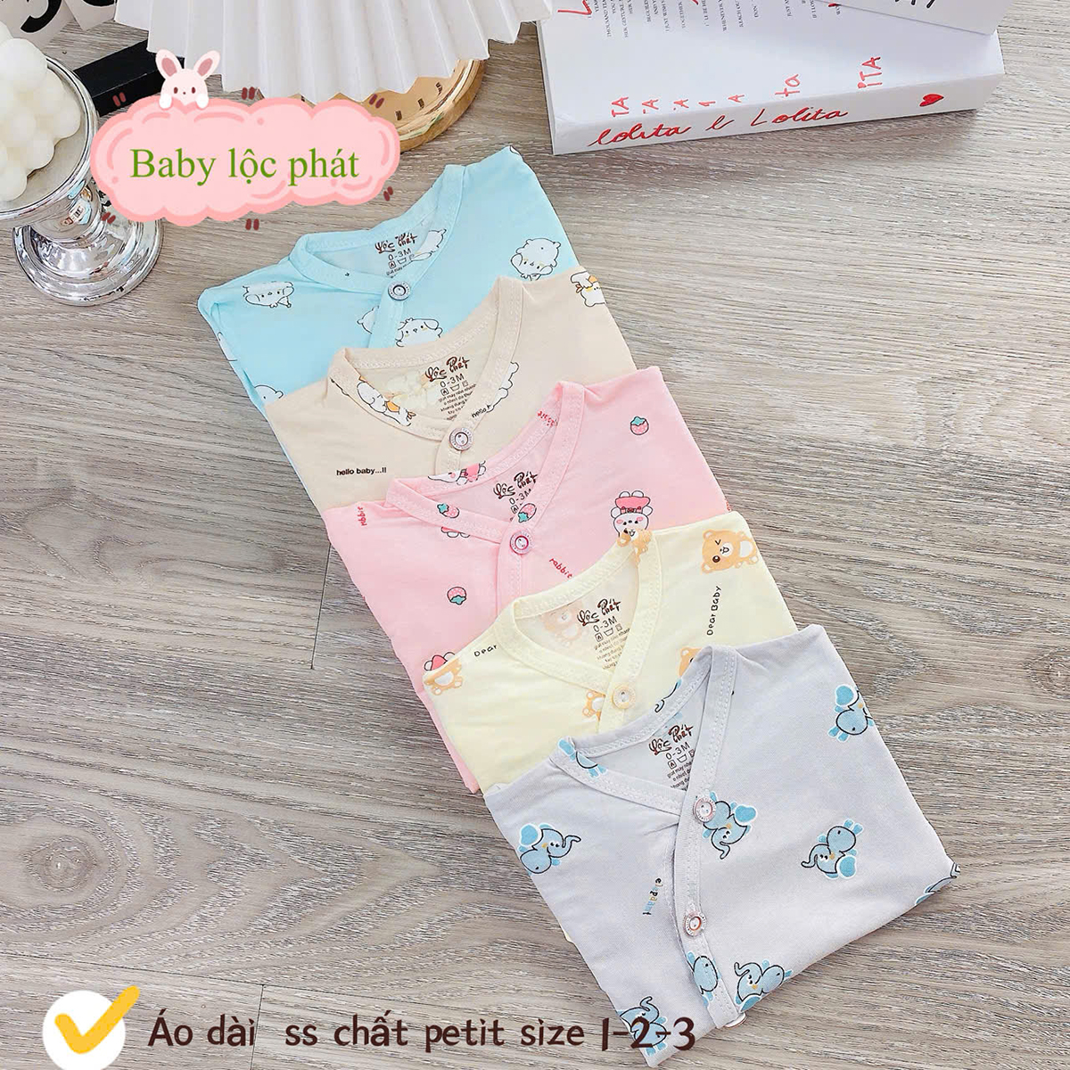 Áo dài sơ sinh Lộc Phát (cúc)