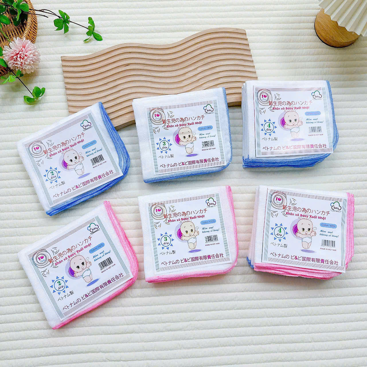 Set 10 khăn xô trơn 4 lớp (đẹp)