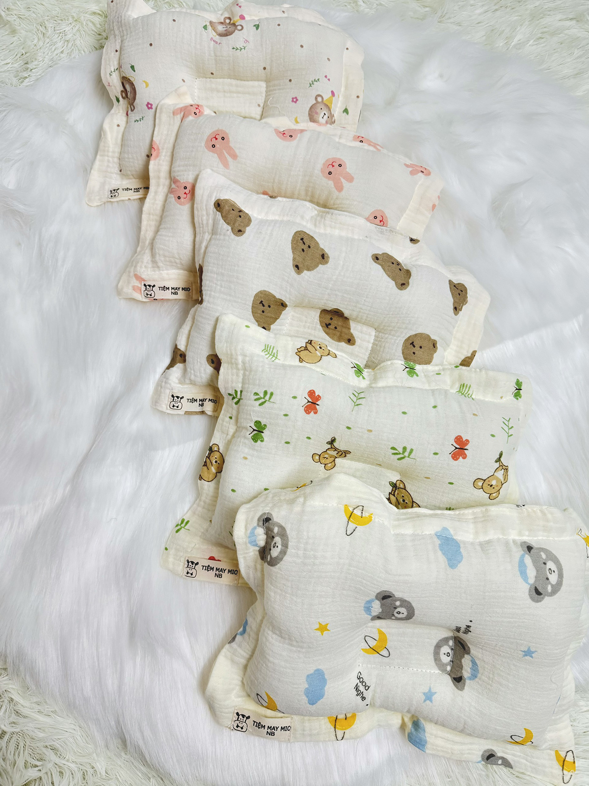 Gối xô Muslin lõm