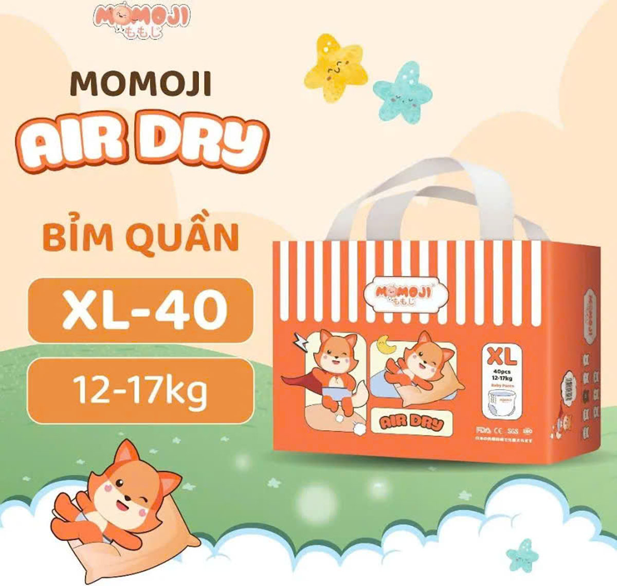 (Có quà) Bỉm quần Momoji