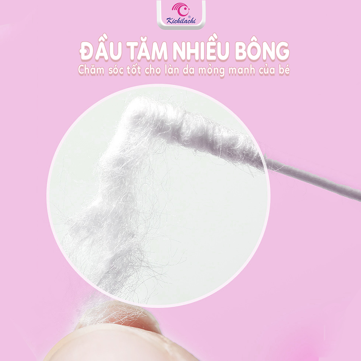 Tăm bông TE Kichi 200pcs (hồng)